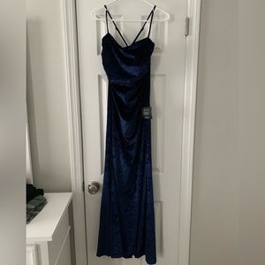 NWT* Navy Blue Velvet Maxi Dress